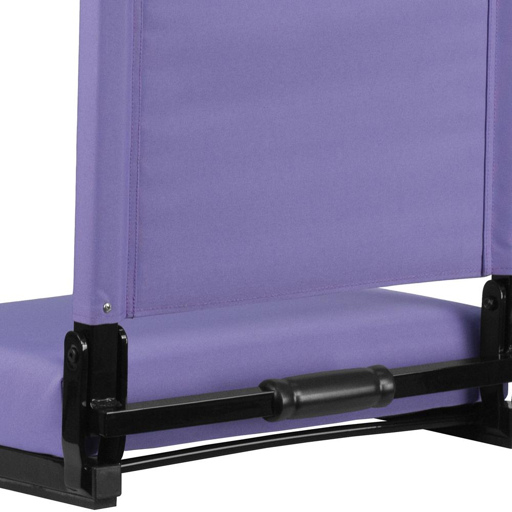 500 lb. Rated Lightweight Stadium Chair with Handle & Ultra-Padded Seat, Purple. Picture 8