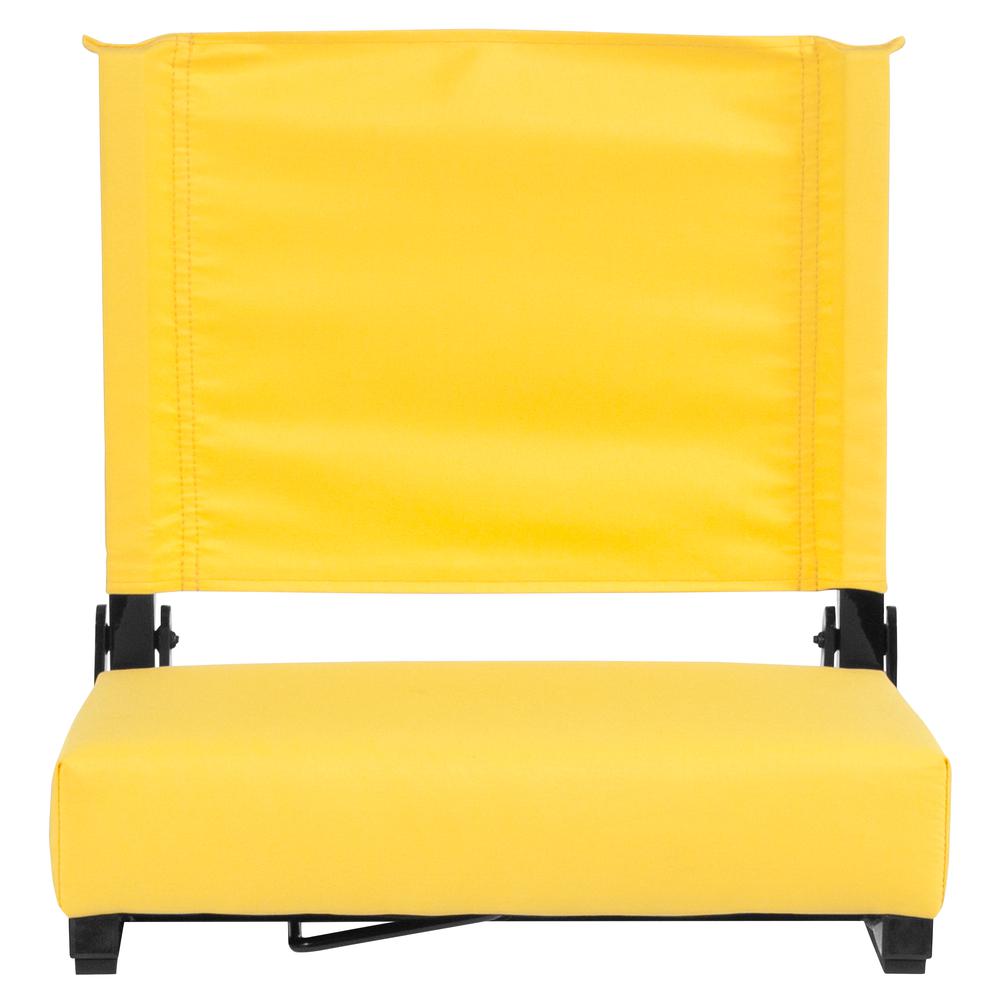 500 lb. Rated Lightweight Stadium Chair with Handle & Ultra-Padded Seat, Yellow. Picture 4