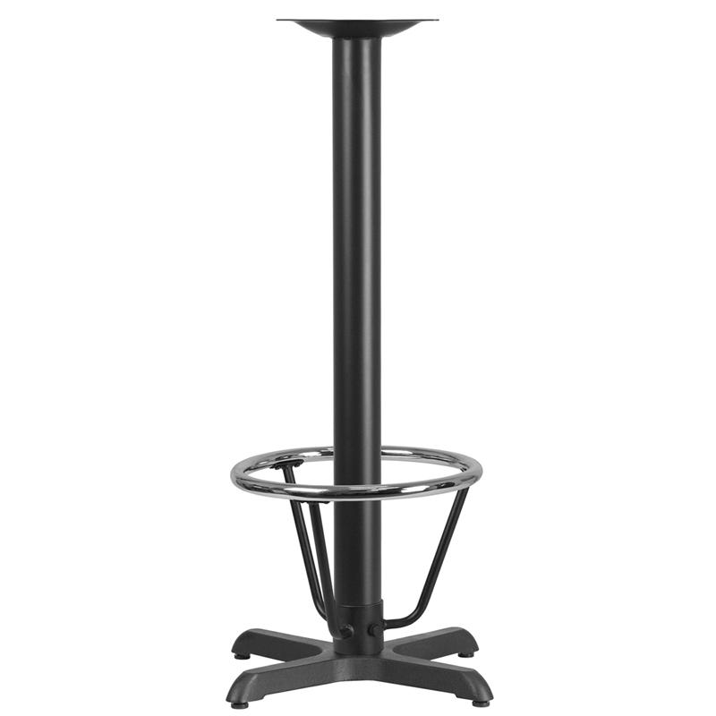 22'' x 22'' Restaurant Table X-Base with 3'' Dia. Bar Height Column and Foot Ring. Picture 1