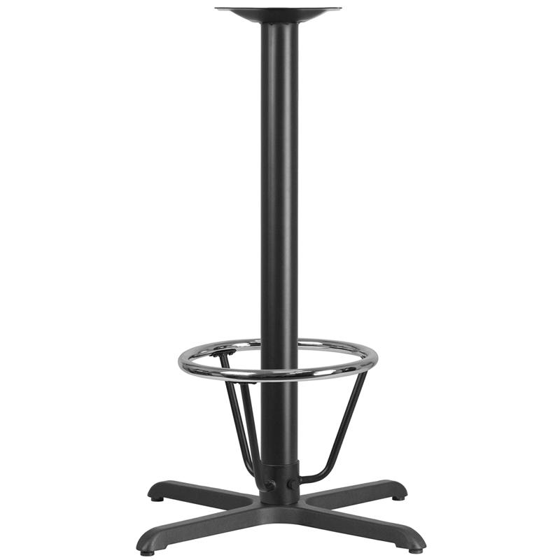 30'' x 30'' Restaurant Table X-Base with 3'' Dia. Bar Height Column and Foot Ring. Picture 1