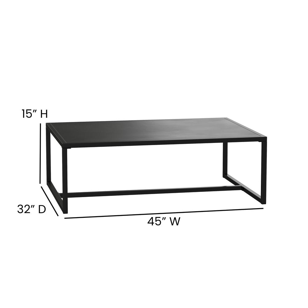 Patio Coffee Table Black Coffee Table, Porch, or Poolside - Steel Leg Frame. Picture 4