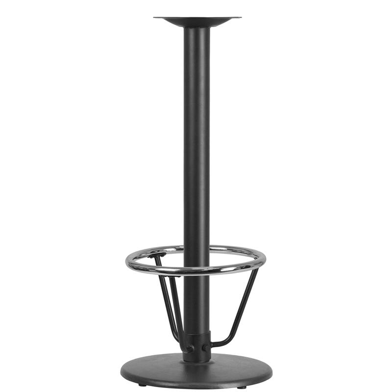 18'' Round Restaurant Table Base with 3'' Dia. Bar Height Column and Foot Ring. Picture 1