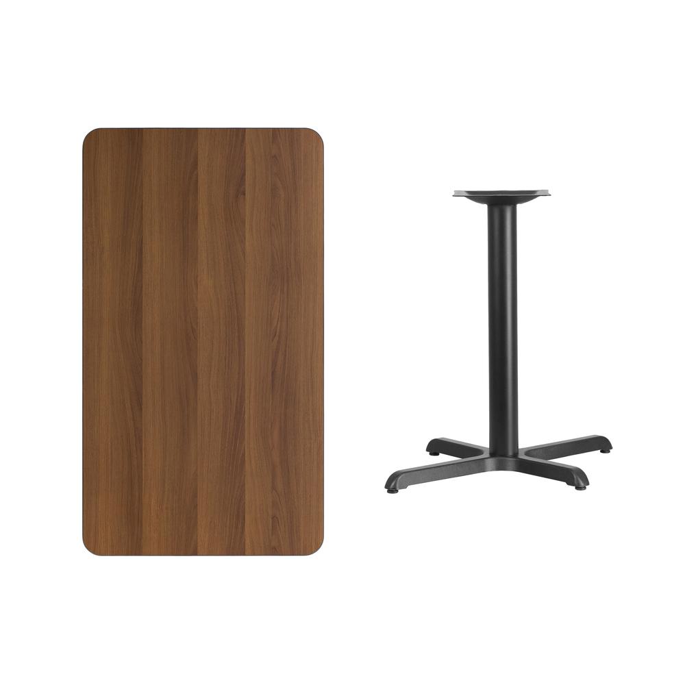 24'' x 42'' Rectangular Walnut Laminate Table Top with 23.5'' x 29.5'' Table Height Base. Picture 2