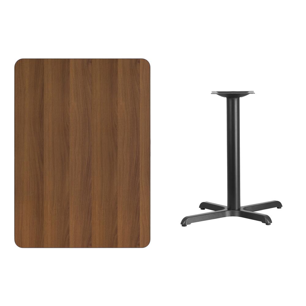 30'' x 42'' Rectangular Walnut Laminate Table Top with 23.5'' x 29.5'' Table Height Base. Picture 2