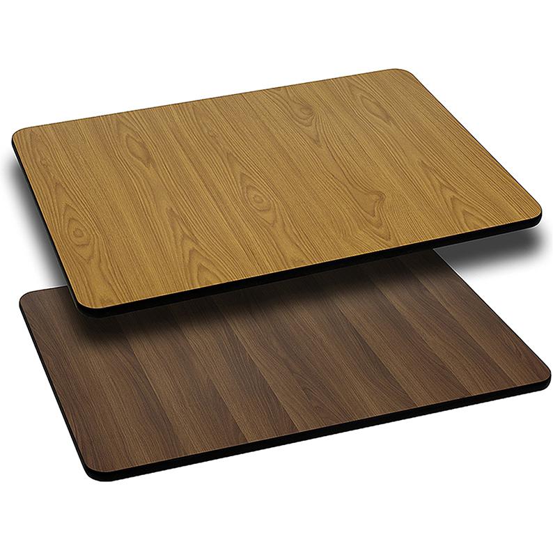24'' x 42'' Rectangular Table Top with Natural or Walnut Reversible Laminate Top. Picture 1