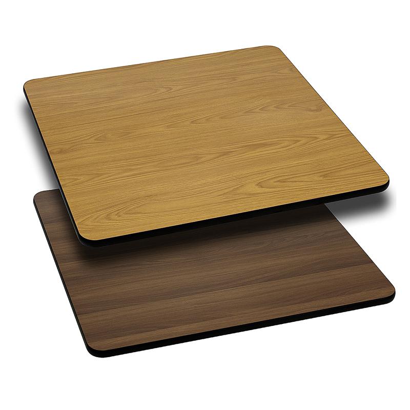30'' Square Table Top with Natural or Walnut Reversible Laminate Top. Picture 1