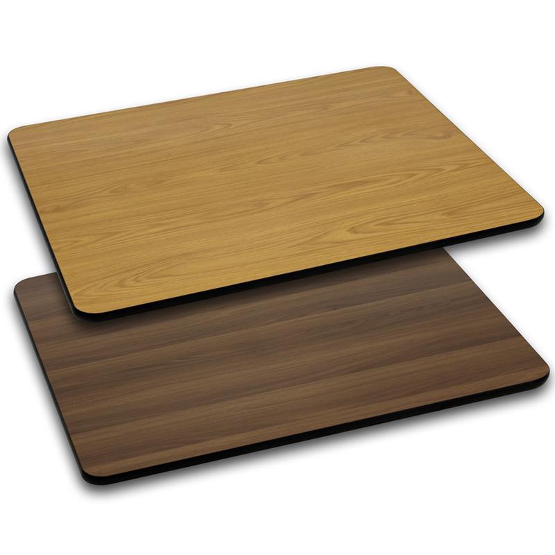 30'' x 48'' Rectangular Table Top with Natural or Walnut Reversible Laminate Top. The main picture.