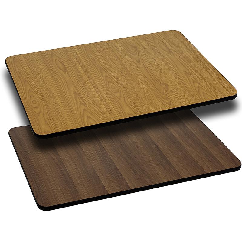 30'' x 60'' Rectangular Table Top with Natural or Walnut Reversible Laminate Top. The main picture.