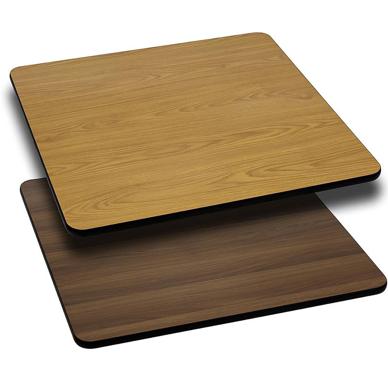36'' Square Table Top with Natural or Walnut Reversible Laminate Top. Picture 1