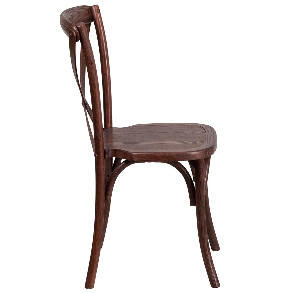 Stackable Mahogany Wood Cross Back Chair. Picture 2