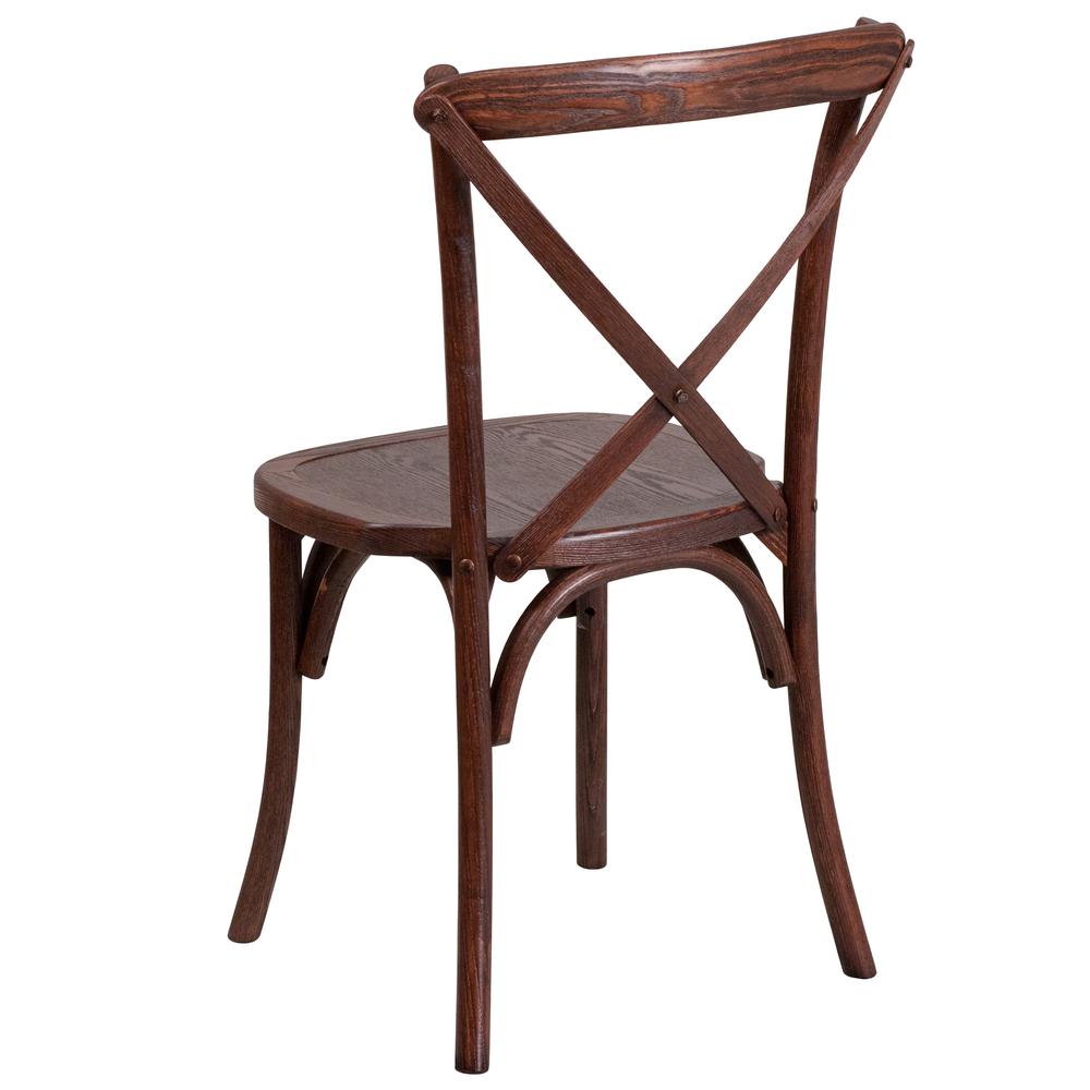 Stackable Mahogany Wood Cross Back Chair. Picture 3