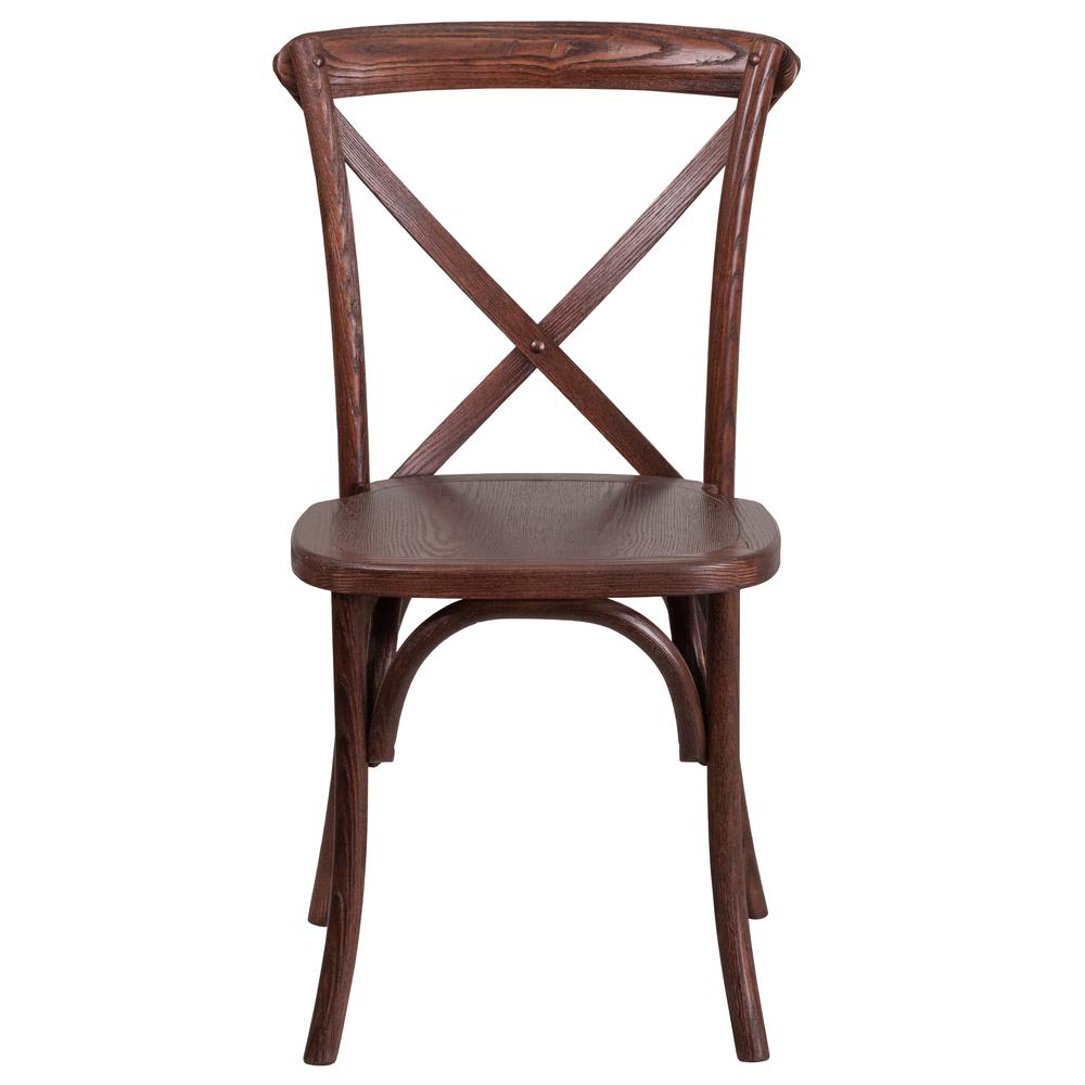 Stackable Mahogany Wood Cross Back Chair. Picture 4