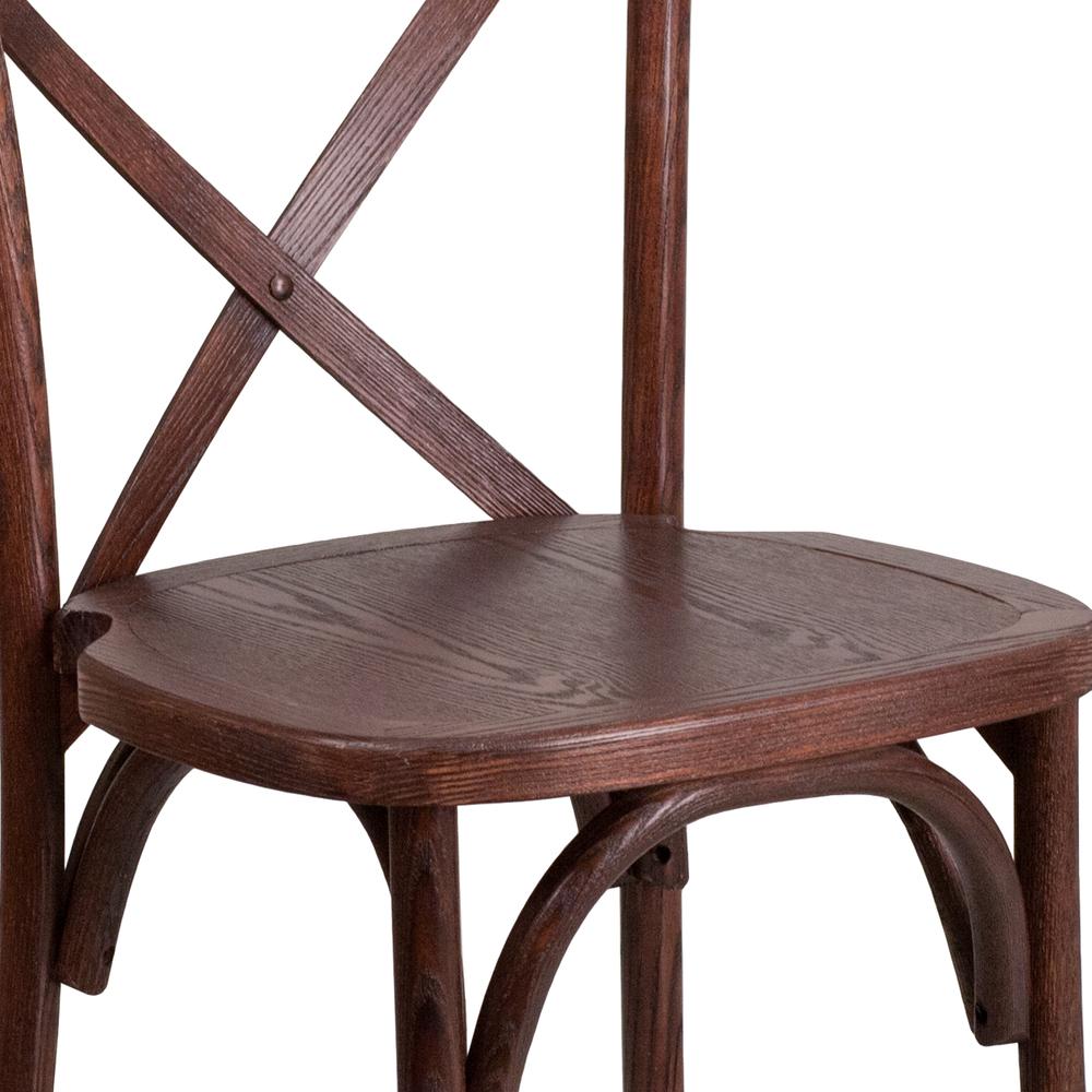 Stackable Mahogany Wood Cross Back Chair. Picture 6