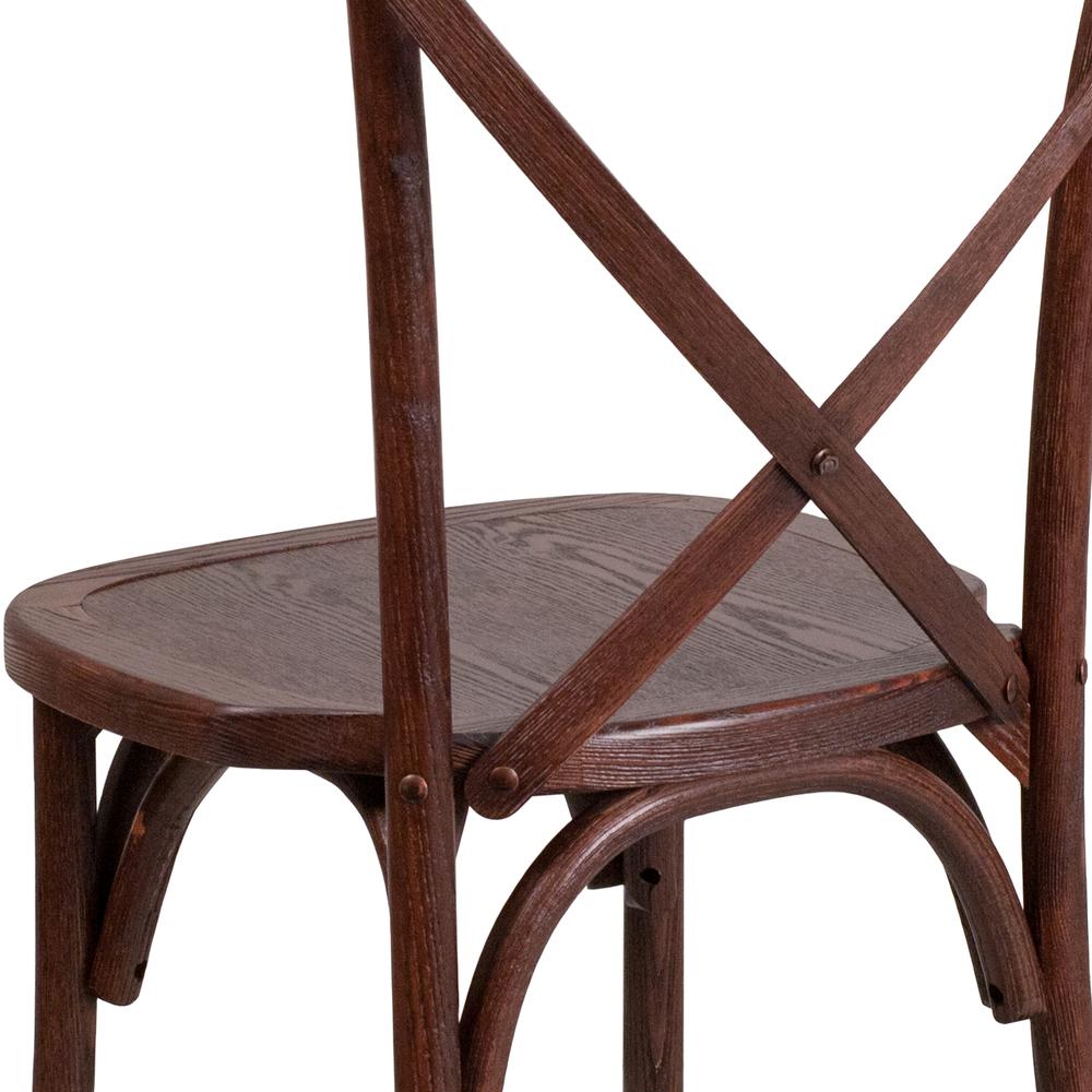 Stackable Mahogany Wood Cross Back Chair. Picture 7