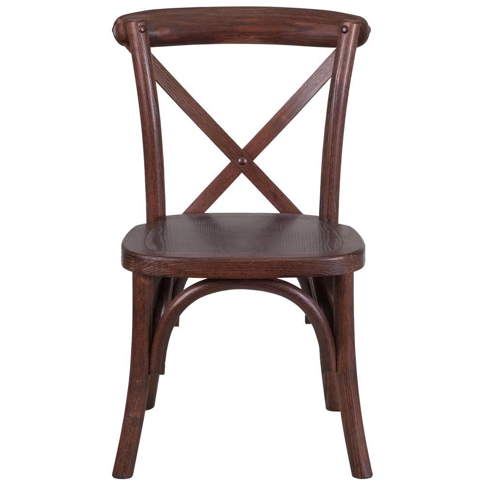 Stackable Kids Mahogany Wood Cross Back Chair. Picture 4