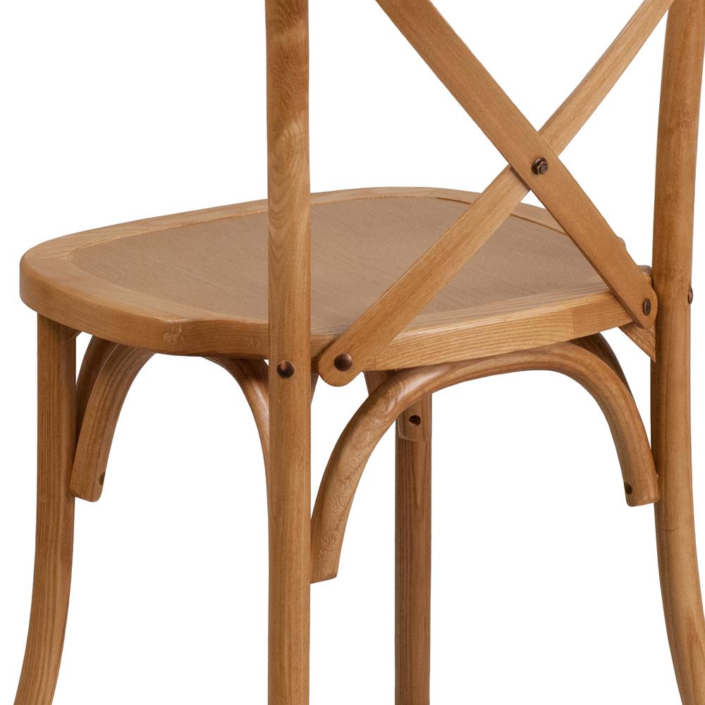 Stackable Oak Wood Cross Back Chair. Picture 6