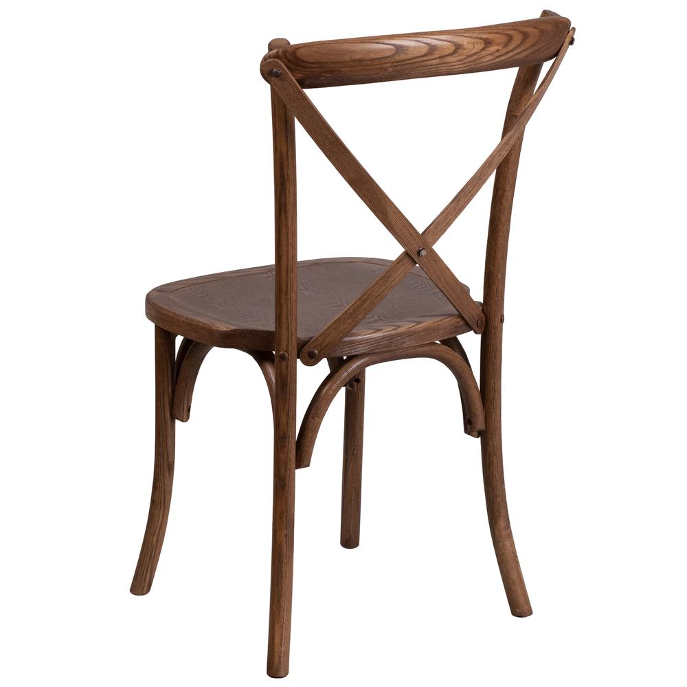 Stackable Pecan Wood Cross Back Chair. Picture 4