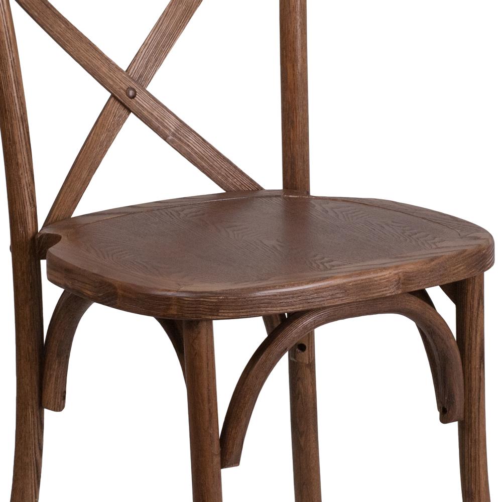 Stackable Pecan Wood Cross Back Chair. Picture 7