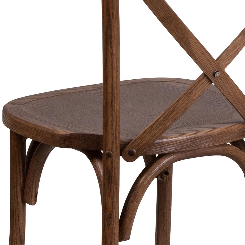 Stackable Pecan Wood Cross Back Chair. Picture 8