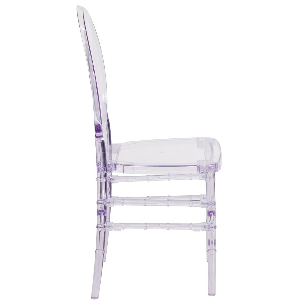 Crystal Ice Stacking Chair with Elongated Oval Back. Picture 2
