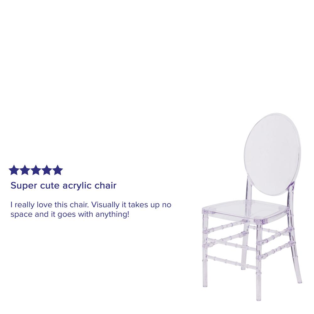 Crystal Ice Stacking Chair with Elongated Oval Back. Picture 5