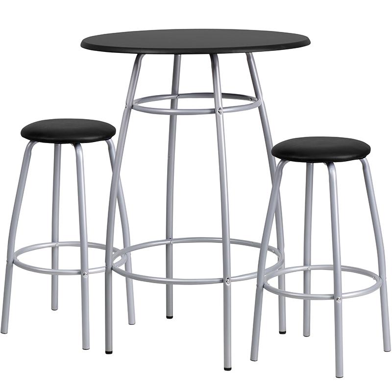 Bar Height Table Set with Padded Stools. Picture 2