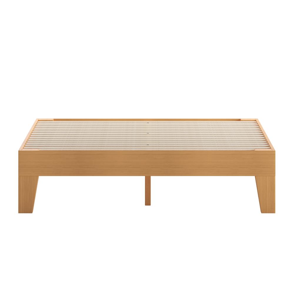 Evelyn Natural Pine Finish Solid Wood Full Platform Bed with Wooden Support Slats, No Box Spring Required. Picture 10