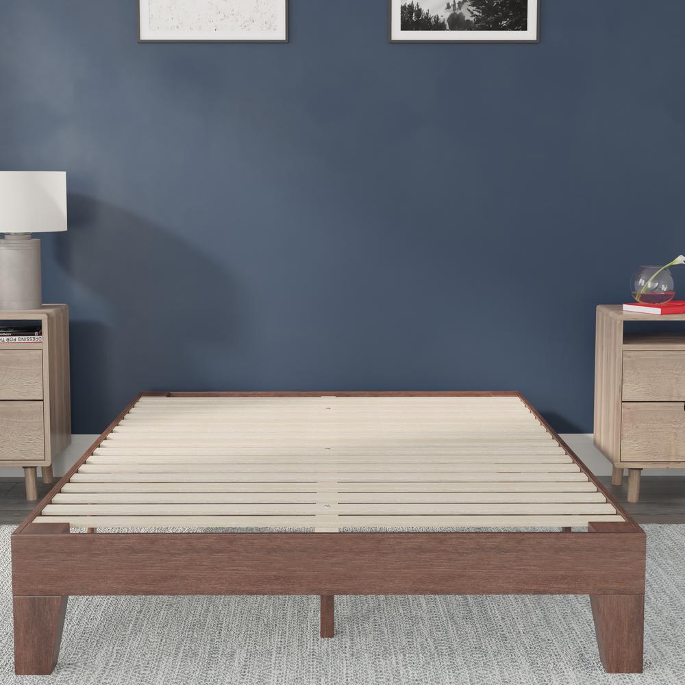 Wood Full Platform Bed with Wooden Support Slats, No Box Spring Required. Picture 7