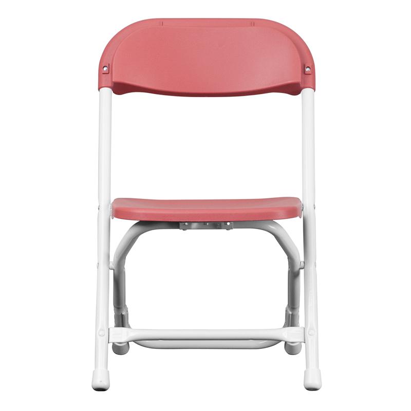 Kids Burgundy Plastic Folding Chair. Picture 4