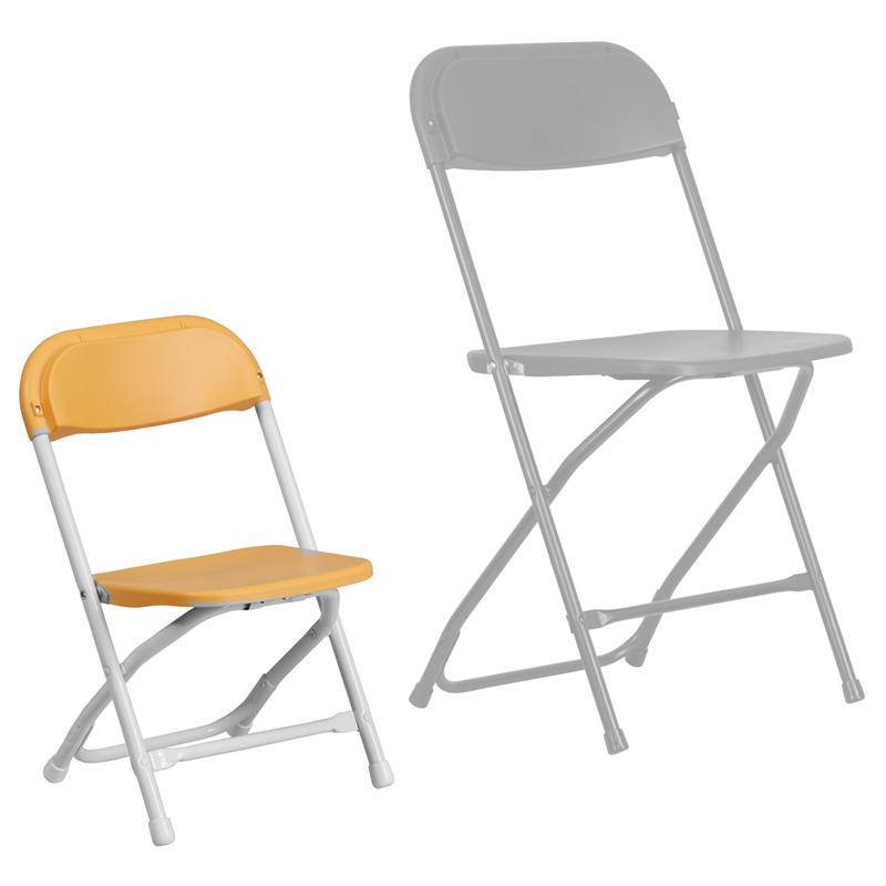 Kids Yellow Plastic Folding Chair. Picture 5
