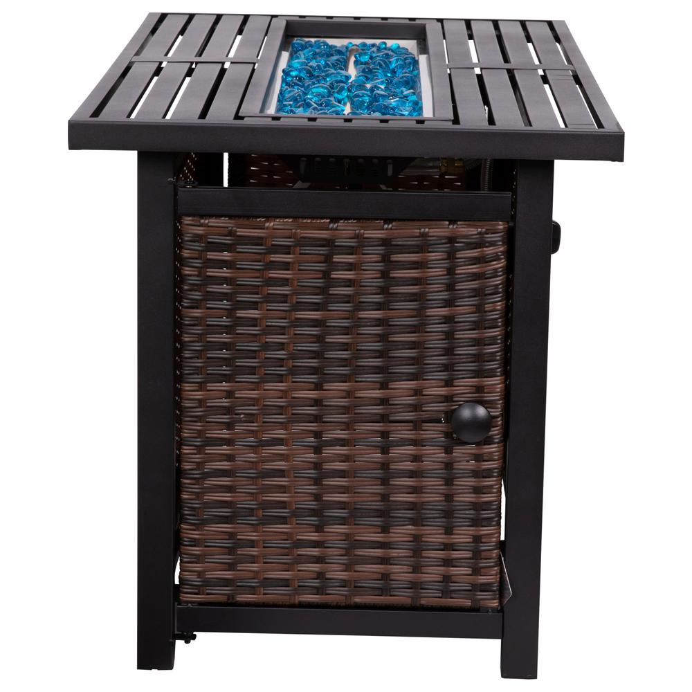 45"x 25" Propane Gas Fire Pit Table with Stainless Steel Tabletop-Espresso/Black. Picture 9