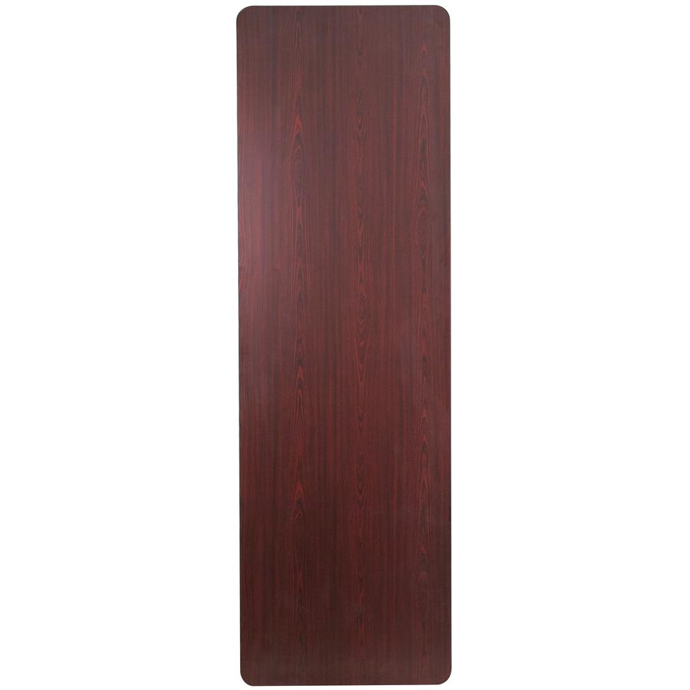 8-Foot High Pressure Mahogany Laminate Folding Banquet Table. Picture 2