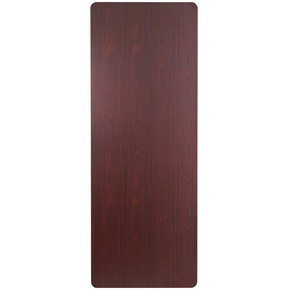 8-Foot High Pressure Mahogany Laminate Folding Banquet Table. Picture 2