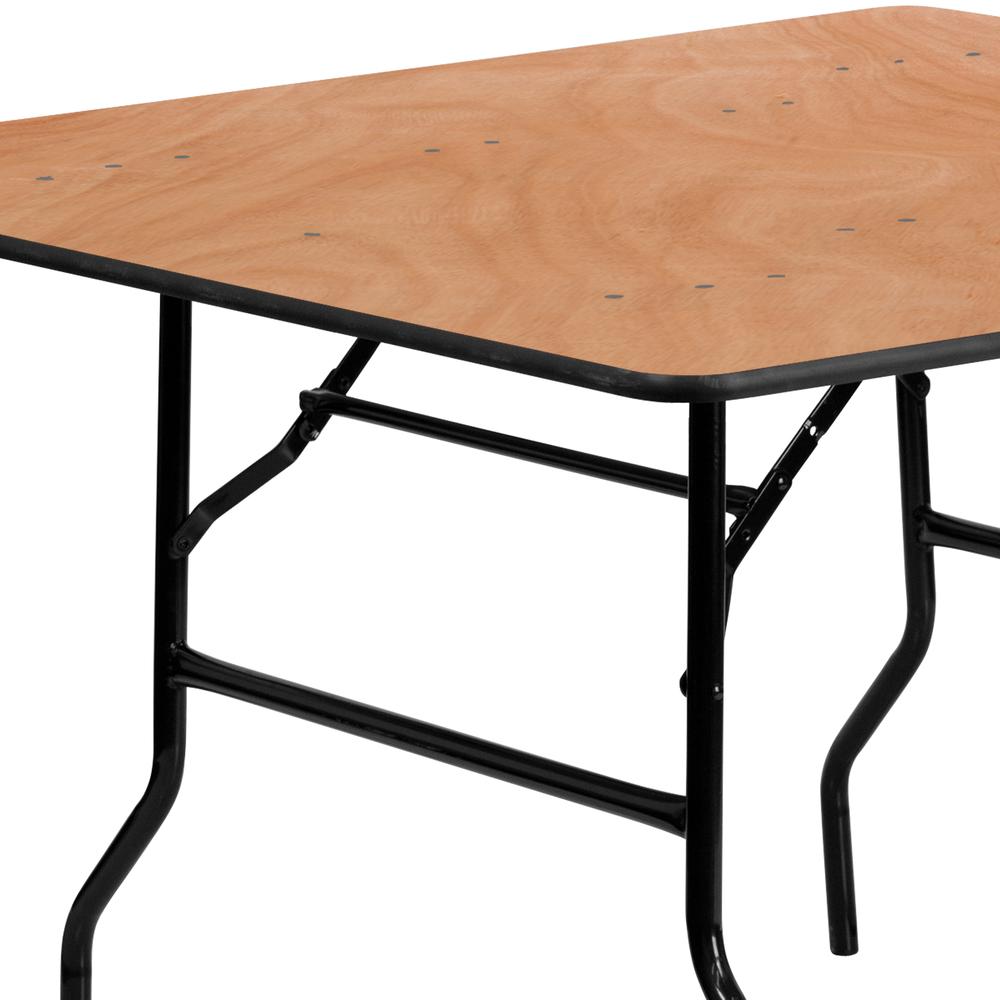 4-Foot Square Wood Folding Banquet Table. Picture 4