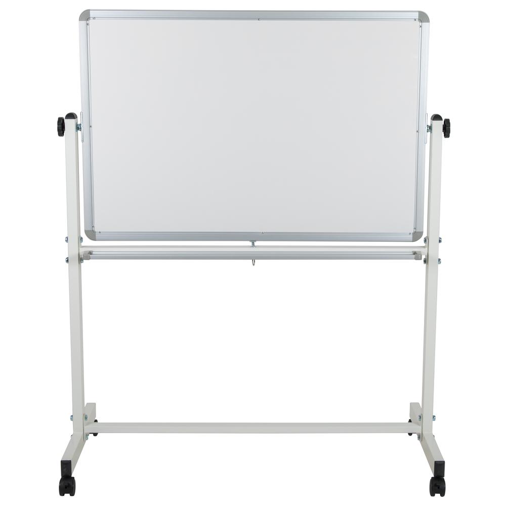 Reversible Mobile Cork Bulletin Board and White Board with Pen Tray, 45.25"W x 54.75"H. Picture 9