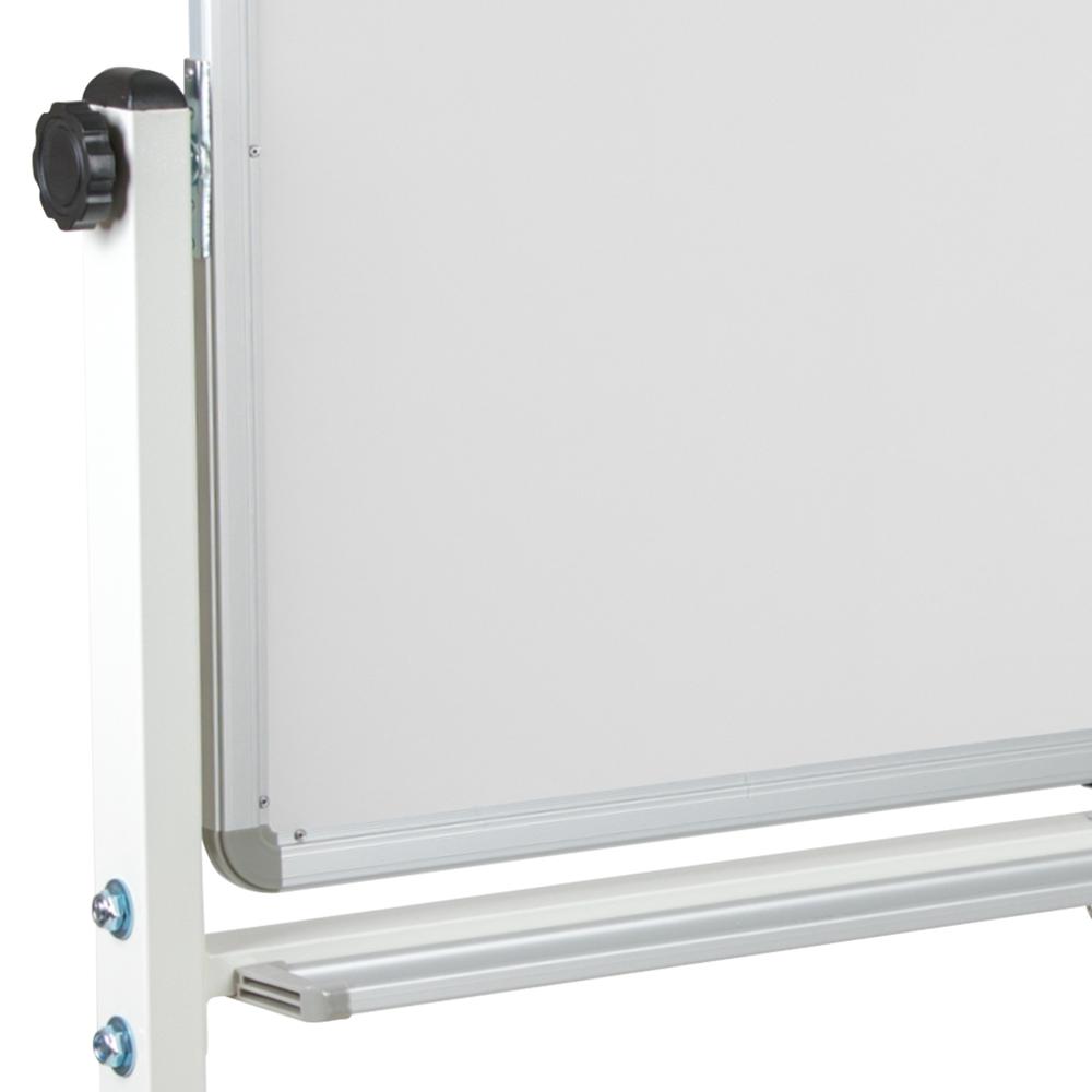 Double-Sided Mobile White Board with Pen Tray, 45.25"W x 54.75"H. Picture 6