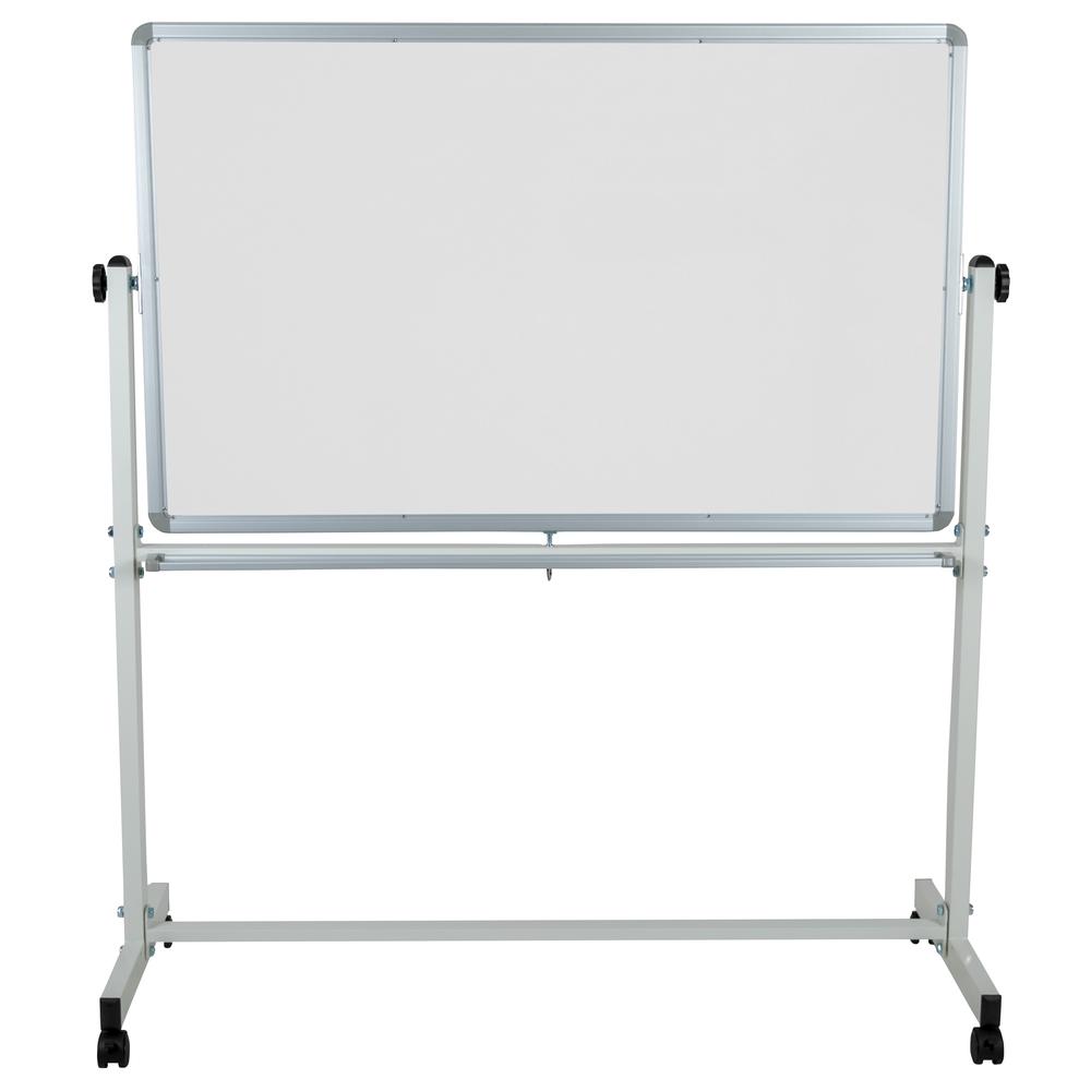 Reversible Mobile Cork Bulletin Board and White Board with Pen Tray, 53"W x 59"H. Picture 9