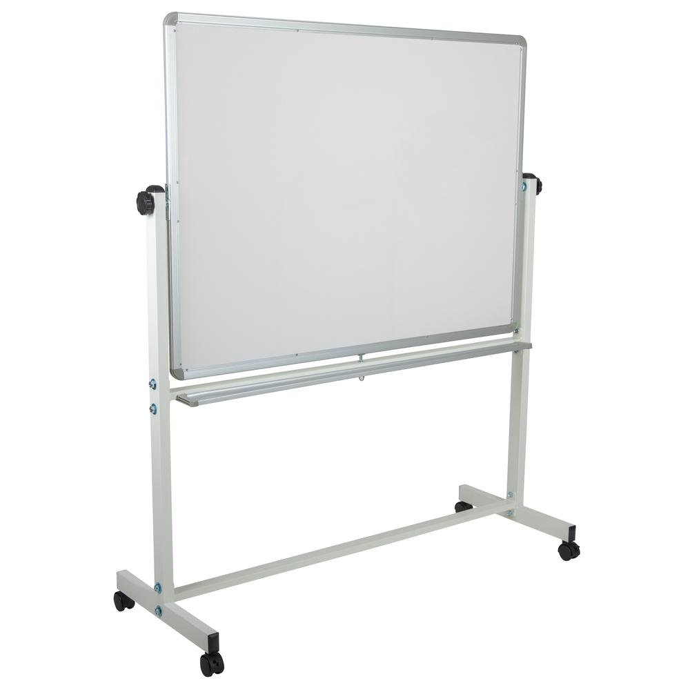 53"W x 62.5"H Reversible Mobile Board and White Board with Pen Tray. Picture 1