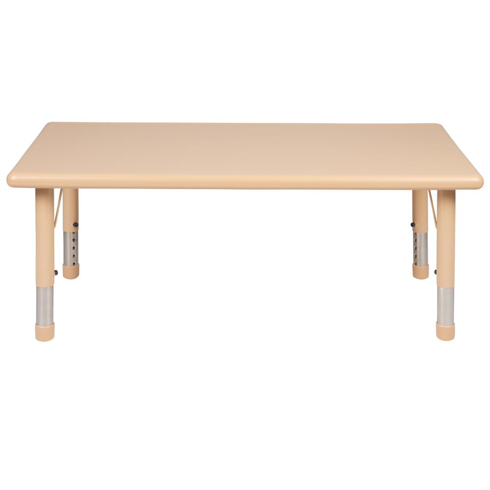 24"W x 48"L Rectangular Natural Plastic Height Adjustable Activity Table. Picture 3
