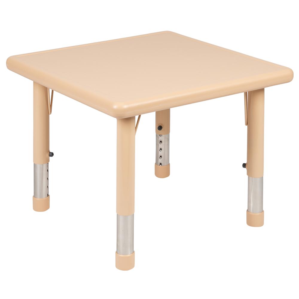 24" Square Natural Plastic Height Adjustable Activity Table. The main picture.