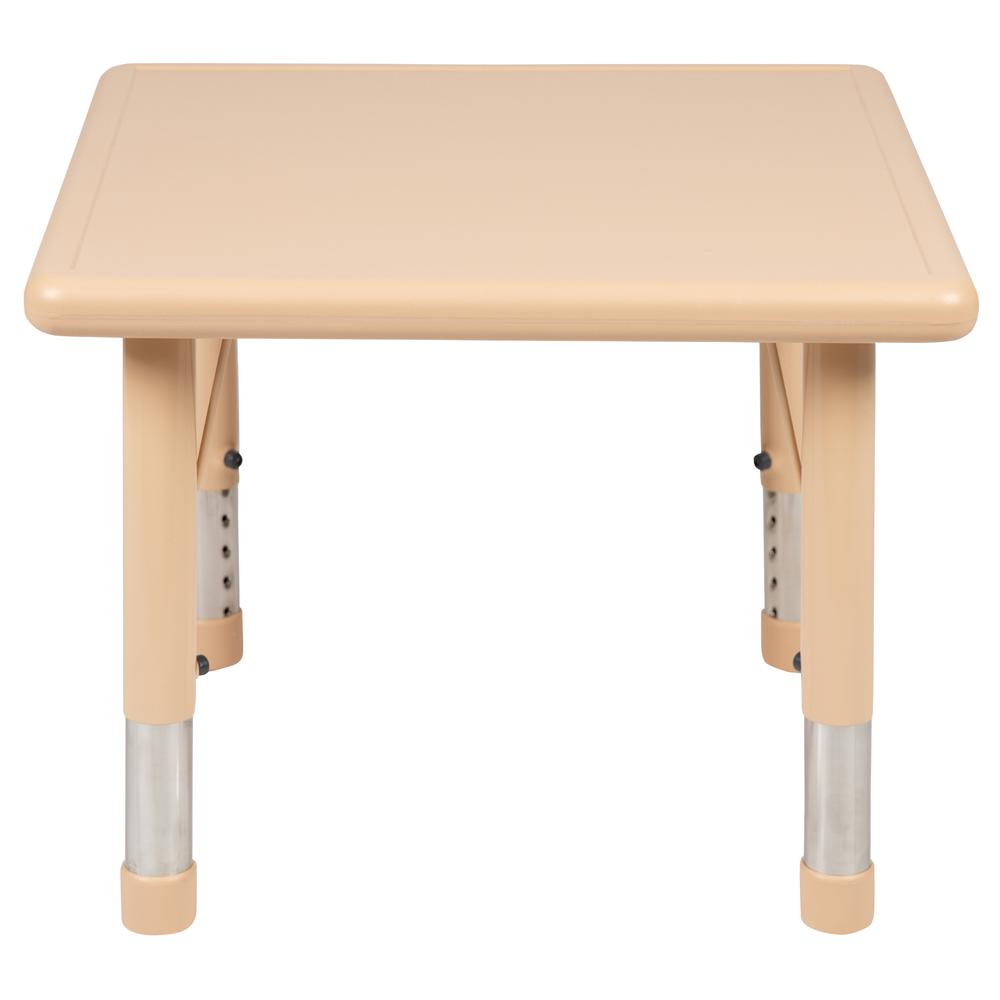 24" Square Natural Plastic Height Adjustable Activity Table. Picture 3