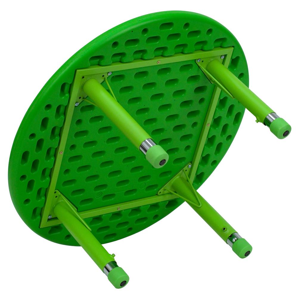 33'' Round Green Plastic Height Adjustable Activity Table. Picture 2