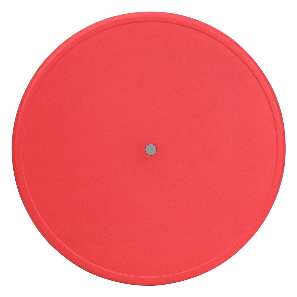 33'' Round Red Plastic Height Adjustable Activity Table. Picture 3