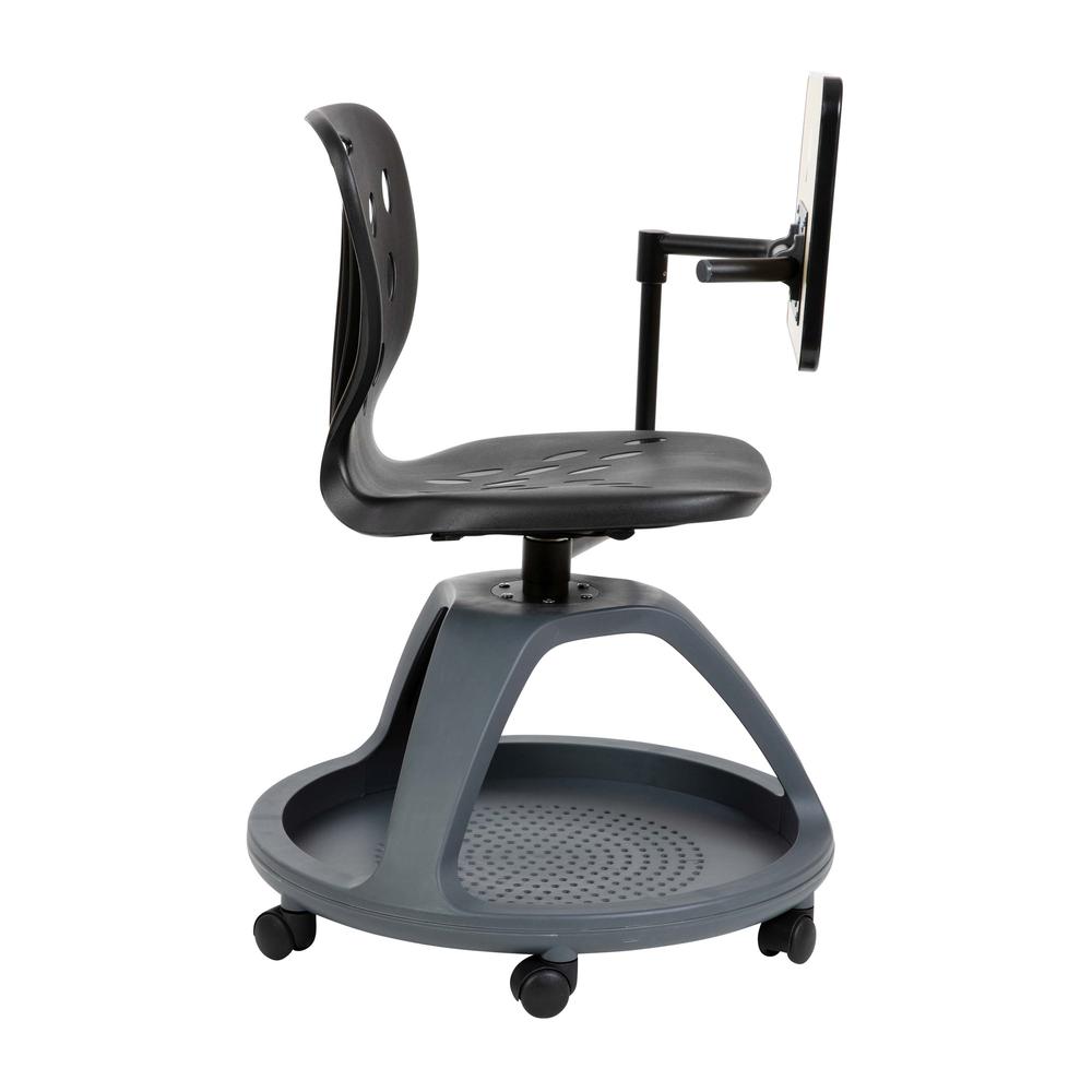 Black Mobile Desk Chair with 360 Degree Tablet Rotation. Picture 8