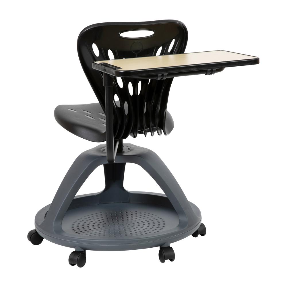 Black Mobile Desk Chair with 360 Degree Tablet Rotation. Picture 7