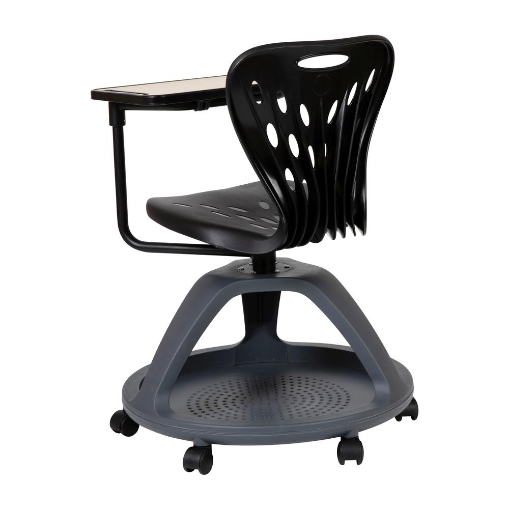 Black Mobile Desk Chair with 360 Degree Tablet Rotation. Picture 6