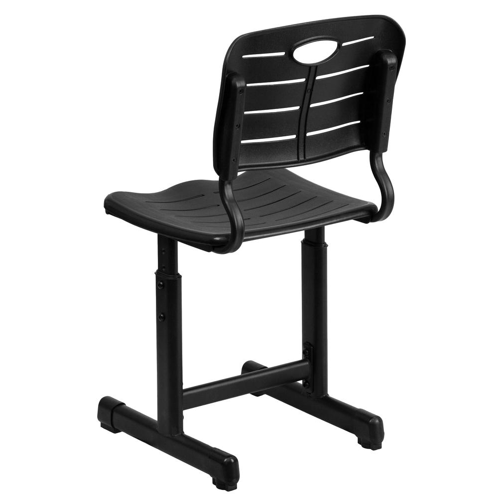 Adjustable Height Black Student Chair with Black Pedestal Frame. Picture 4