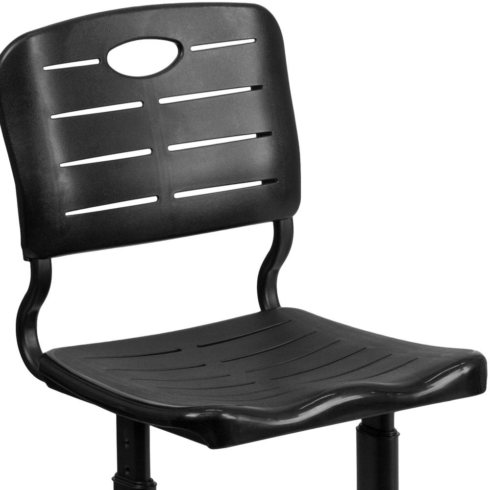 Adjustable Height Black Student Chair with Black Pedestal Frame. Picture 7