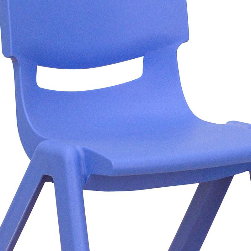 23.625''W x 47.25''L Blue Plastic Height Activity Table Set with 6 Chairs. Picture 7