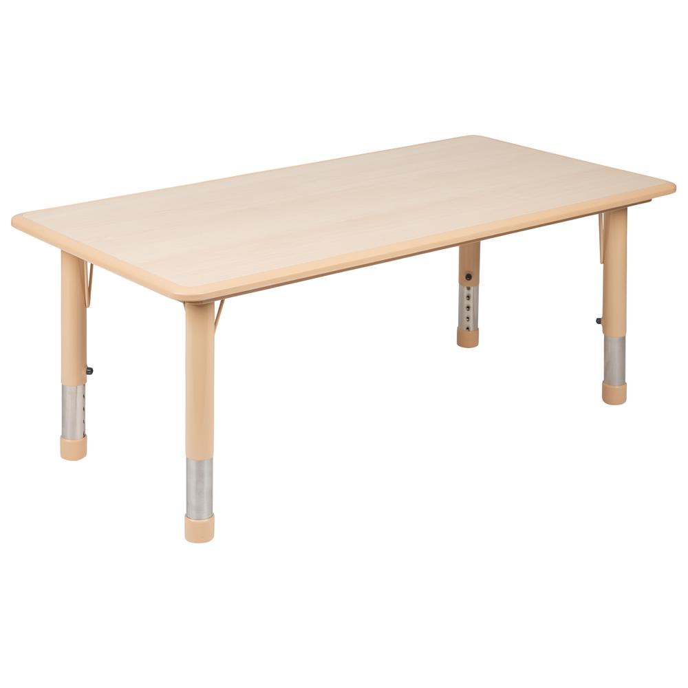 23.625"W x 47.25"L Rectangular Natural Plastic Height Adjustable Activity Table. The main picture.